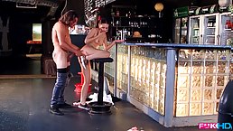 Brunette cutie Anina Silk has her tight teen pussy fucked and swallows cum